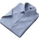 Chemise homme - � rayure - manches courtes - business - coupe regular - respirante tissu infroissable ...