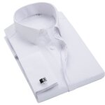 Chemise homme slim fit business poignet mousquetaire chemise elegant manches longues couleur unie - blanc ... Chemise homme slim fit business poignet mousquetaire chemise elegant manches longues couleur unie - blanc ...