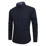 Chemise homme slim fit grande taille manches longues col carreaux chemise elegant couleur unie - taille ...