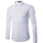 Chemise homme slim fit manche longue - funmoon - blanc - slim - adulte - homme - manches longues - col ...