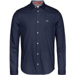 Chemise homme tommy jeans dobby bleu marine à pois - coupe slim - col chemise Chemise homme tommy jeans dobby bleu marine à pois - coupe slim - col chemise