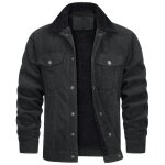 Chemise homme en velours côtelé doublé polaire - insfity - grande taille - manches longues - noir Chemise homme en velours côtelé doublé polaire - insfity - grande taille - manches longues - noir