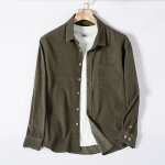 Chemise homme en velours ctel - insfity - manches longues - vert