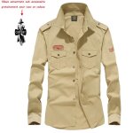 Chemise hommes - vêtement masculin - luxe en lin - cintrée - kaki Chemise hommes - vêtement masculin - luxe en lin - cintrée - kaki