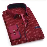 Chemise imprime dcontracte  manches longues pour hommes - ecelen - slim - manches longues - rouge ...