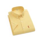 Chemise - insfity - oxford - manches courtes - 100% coton - jaune