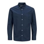 Chemise - jack & jones - brook oxford - bleu navy - manches longues - coton organique