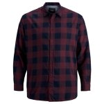 Chemise - jack & jones - bicolore - carreaux bordeaux et noir - 100% coton - manches longues
