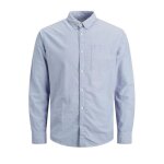 Chemise - jack & jones - oxford - bleu cashmere - manches longues - 100% coton