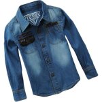Chemise jean garçon enfant manches longues vêtements mi saison enfant 4 - 14 ans Chemise jean garçon enfant manches longues vêtements mi saison enfant 4 - 14 ans