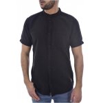 Chemise lin col mao palao - kaporal - manches courtes - coupe ajust�e - noir