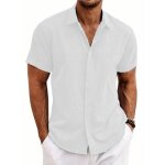 Chemise lin homme À manches courtes respirant chemise décontractée regular fit couleur unie - taille ... Chemise lin homme À manches courtes respirant chemise décontractée regular fit couleur unie - taille ...