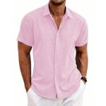 Chemise lin homme À manches courtes respirant chemise décontractée regular fit couleur unie - taille ... Chemise lin homme À manches courtes respirant chemise décontractée regular fit couleur unie - taille ...