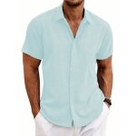 Chemise lin homme À manches courtes respirant chemise décontractée regular fit couleur unie - taille ... Chemise lin homme À manches courtes respirant chemise décontractée regular fit couleur unie - taille ...