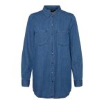Chemise en jean femme vero moda vmmila - medium blue denim - coupe ample - coton biologique Chemise en jean femme vero moda vmmila - medium blue denim - coupe ample - coton biologique