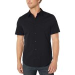 Chemise manches courtes calvin klein oxford noir homme