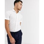 Chemise manches courtes calvin klein slim popeline blanc homme blanche