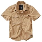 Chemise manches courtes homme vintage camel - brandit - xxl - camel - beige - homme