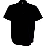 Chemise manches courtes kariban - 100% coton micro serg - sans repassage - noir