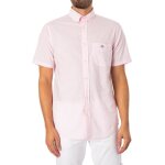 Chemise � manches courtes en popeline standard - gant - homme - col boutonn� - rose