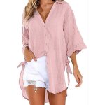 Chemise pour femmes - marque inconnue - manches longues - couleur unie rose