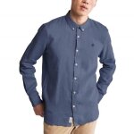 Chemise � manches longues timberland mill river slim fit homme - bleu