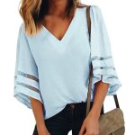 Chemise en mousselin femme de marque couleur unie  manches courtes chemise en mousseline de soie femmes ...