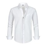 Chemise oxford homme avec zippe manches longues chemise regular fit business couleur unie avec poche ...