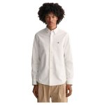 Chemise oxford stretch slim fit - gant - blanc - slim - manches longues - col boutonn�