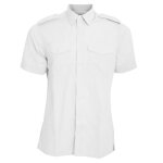 Chemise de pilote � manches courtes - homme - kustom kit - blanc - col chemise
