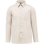 Chemise popeline - k545 - beige angorra - manches longues - homme - coupe regular