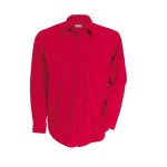 Chemise popeline - k545 - rouge - manches longues - homme - coupe regular