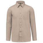 Chemise popeline manches longues - homme - k545 - beige