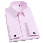 Chemise slim homme business poignet mousquetaire en twill rose - insfity - manches longues - coupe slim ...