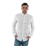 Chemise homme - tommy jeans - slim stretch oxf ybr - blanc - coupe slim - tissu stretch