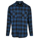 Chemise urban classics checked flanell (gt) - bleu / noir - l