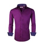 Chemise violet homme business en coton extensible coupe slim couleur unie