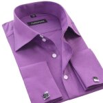 Chemise violet homme slim fit poignet mousquetaire style francais chemise business manches longues