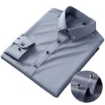 Chemisette homme chemise officiel manches longues slim fit business sans repassage couleur uni - gris ... Chemisette homme chemise officiel manches longues slim fit business sans repassage couleur uni - gris ...