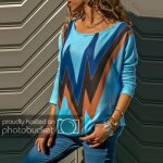 Chemisier casual � manches longues pour femme - bleu - coupe loose