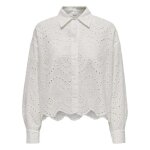 Chemisier coton - marque inconnue - coupe droite - col classique - broderie anglaise - manches boutonn�es ...