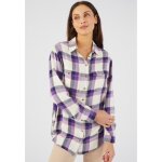 Damart - chemise tunique pure viscose - violet carreaux