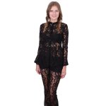 Chemisier en dentelle - john zack - manches longues - col chemise - noir