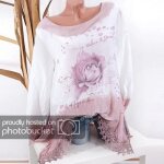 Chemisier - fashion - taille plus - imprim� dentelle - manches longues - col classique