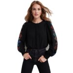 Chemisier femme desigual candy noir  bouton - modle blouse long sleeve