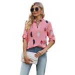 Chemisier femme imprim� col en v manches 3 - 4 casual chemise l�che ete d�contract� confortable - taille ...