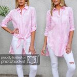 Chemisier femme - mode - ray - manches longues - col chemise - coupe loose