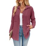Chemisier femme � rayures manches longues col en v casual chemise regular fit avec poches confortable ...