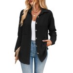 Chemisier femme � rayures manches longues col en v insfity regular fit - taille eu - noir
