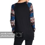 Chemisier - joyeux nol - elk - manches longues - col arrondi - noir